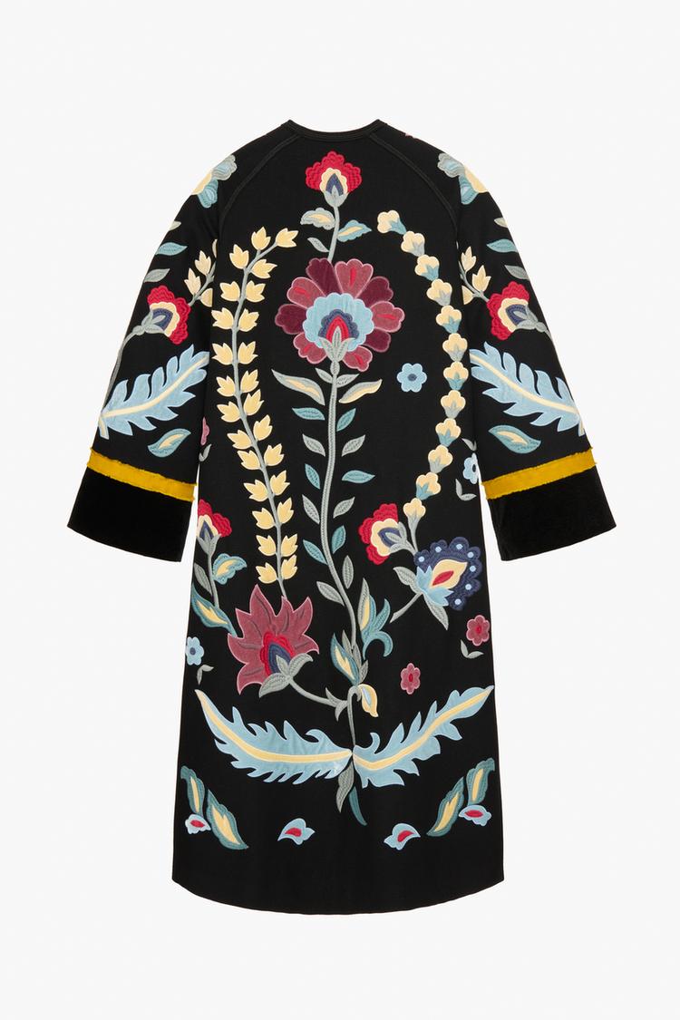 Embroidered coat zara hotsell